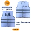 Baskılı Beyaz İkaz Yeleği