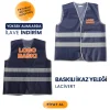 Baskılı Lacivert İkaz Yeleği