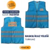 Baskılı Turkuaz İkaz Yeleği