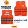 Baskılı Turuncu İkaz Yeleği