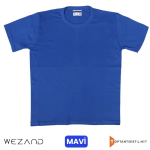 Toptan Baskılı Mavi Promosyon İş Tişörtü