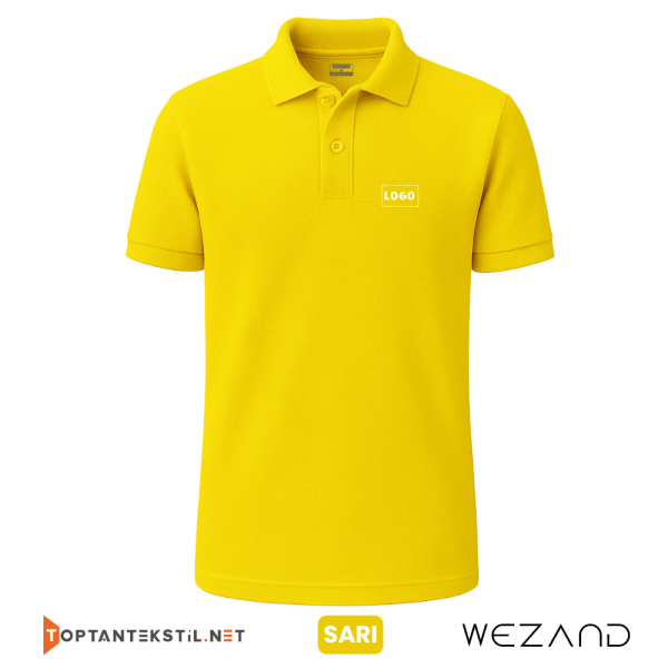 Toptan Baskılı Sarı Polo Yaka İş Tişörtü