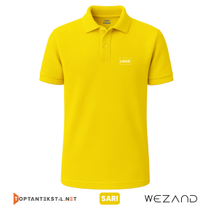 Toptan Baskılı Sarı Polo Yaka İş Tişörtü