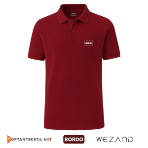 Toptan Baskılı Bordo Polo Yaka İş Tişörtü
