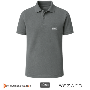 Toptan Baskılı Füme Polo Yaka İş Tişörtü Ön Görünüm