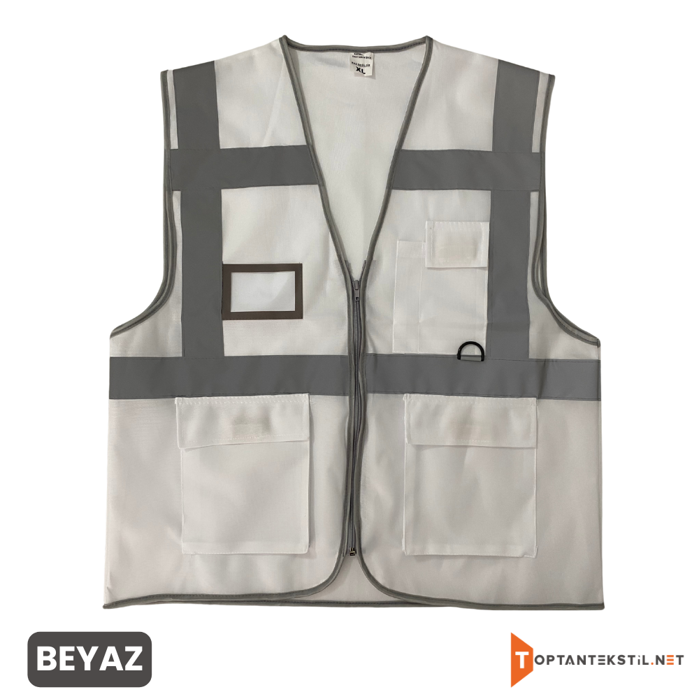 Beyaz Mühendis Reflektif Yelek