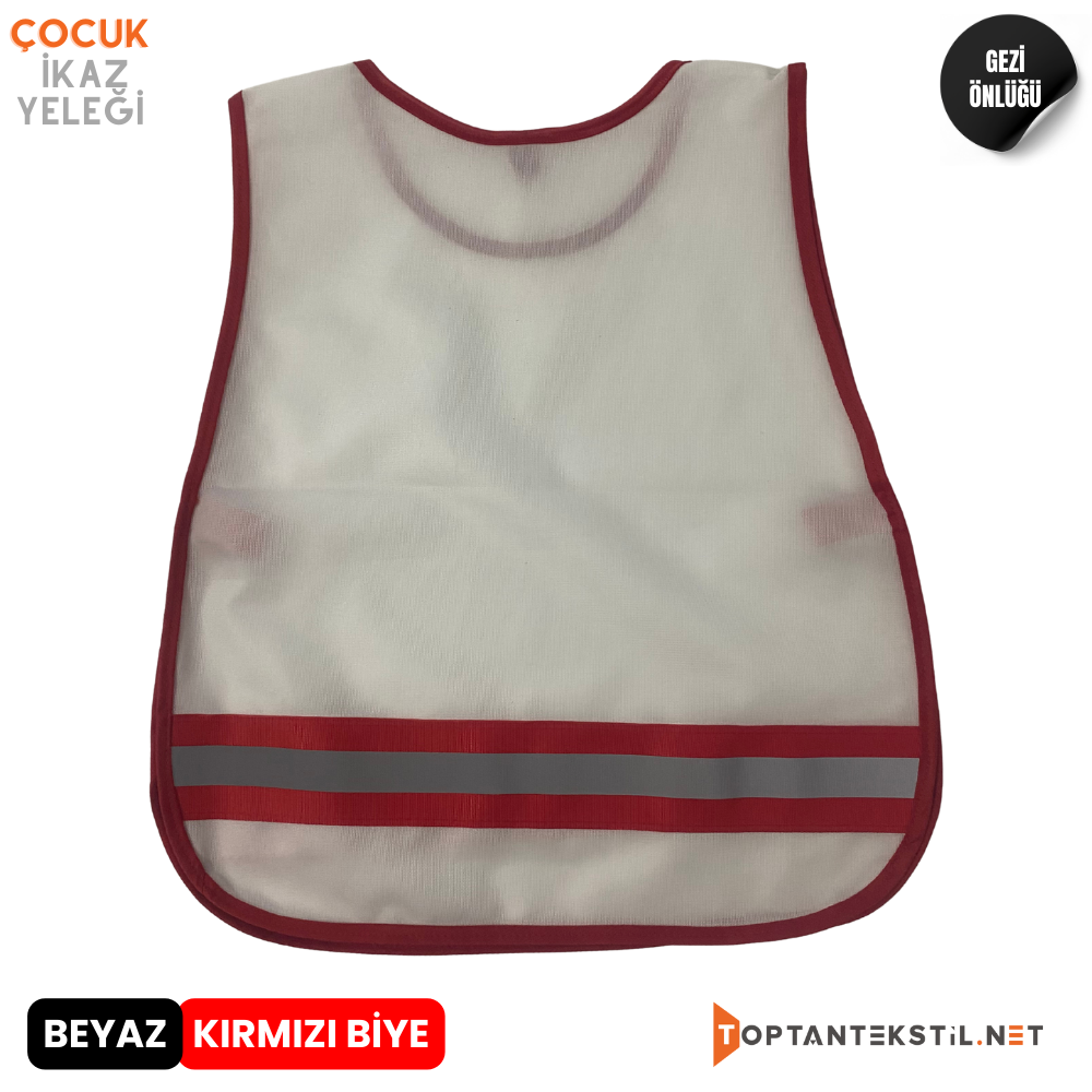 Gezi Önlüğü - Beyaz (Kırmızı Biye) - Görsel 2