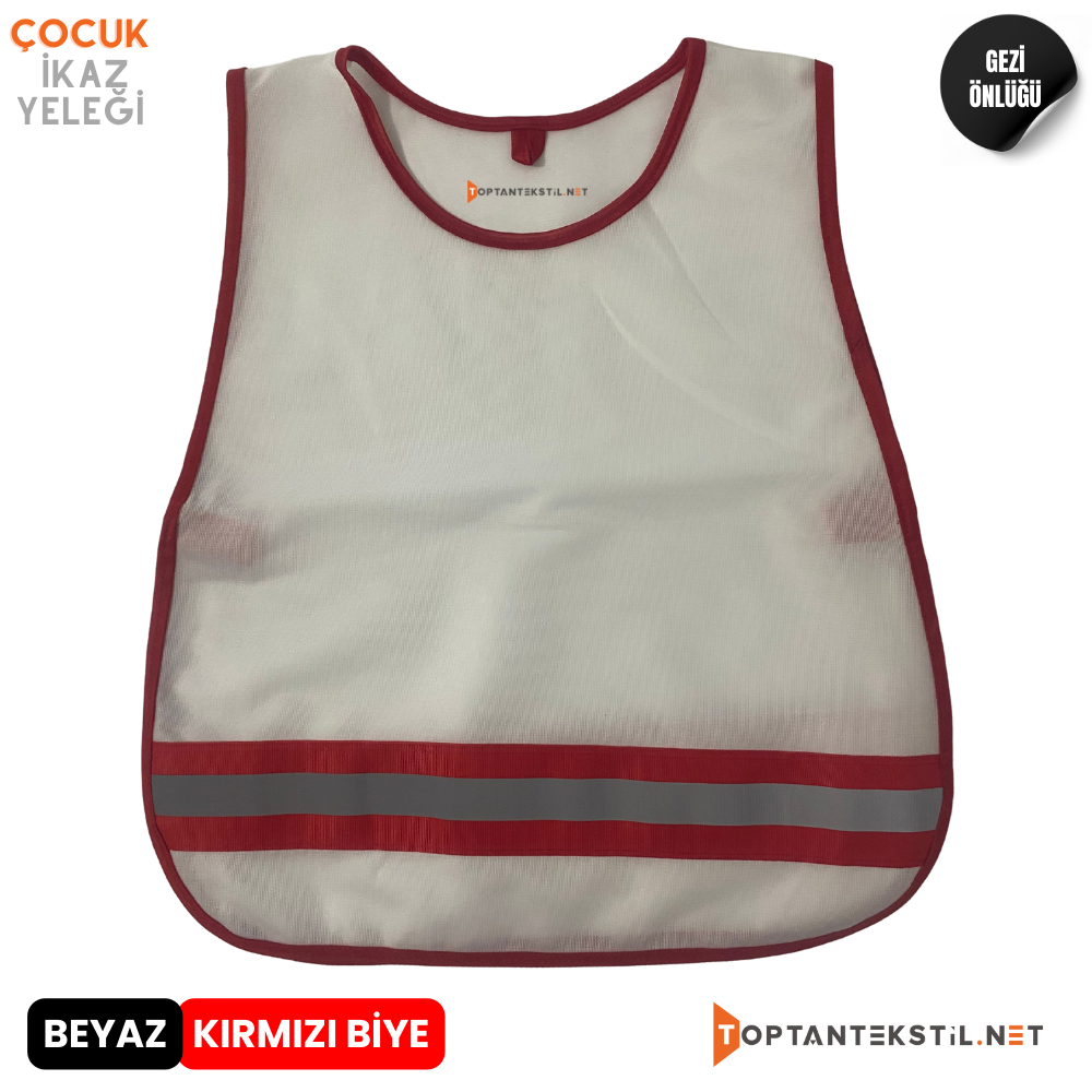 Gezi Önlüğü - Beyaz (Kırmızı Biye)