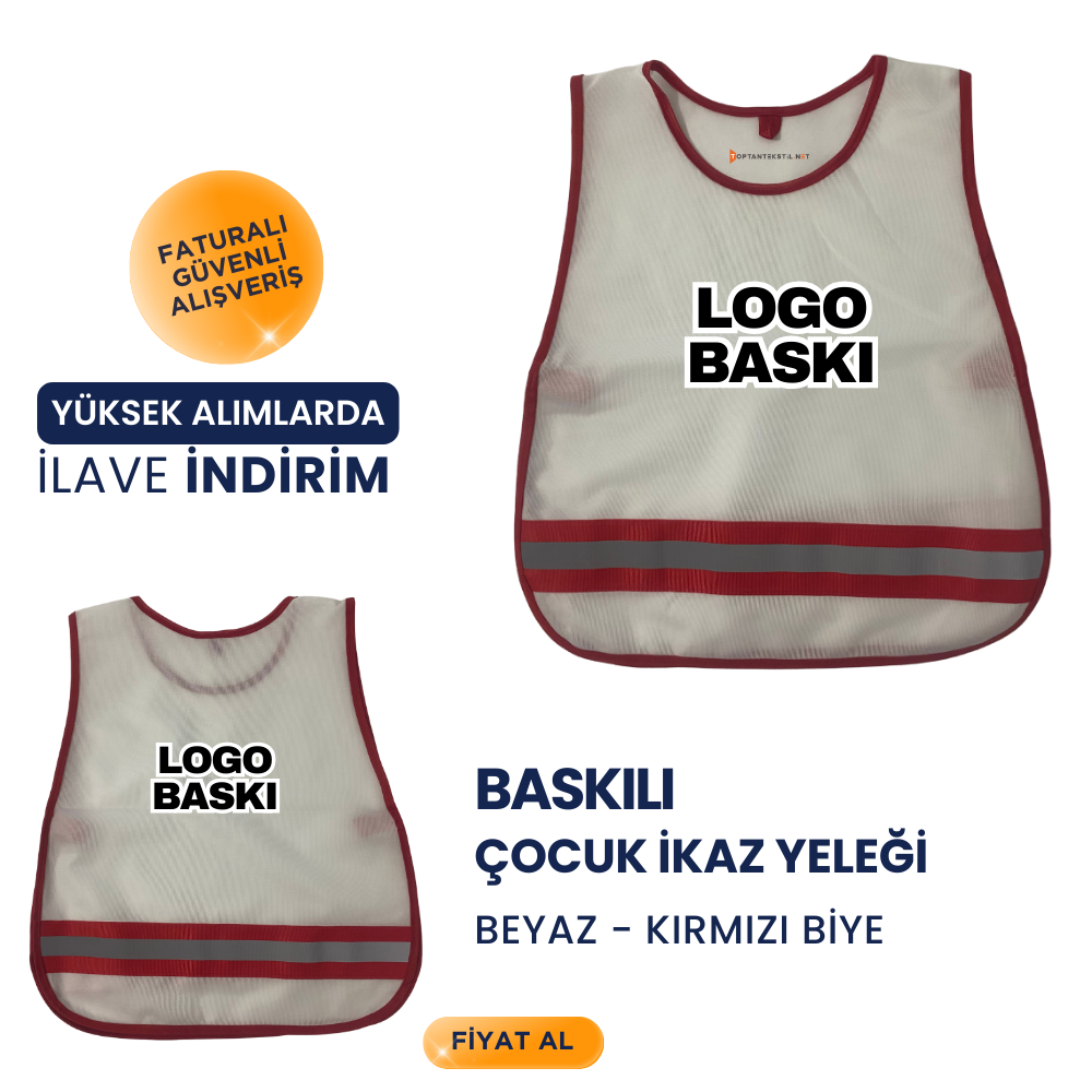 Gezi Önlüğü - Beyaz (Kırmızı Biye) - Görsel 4