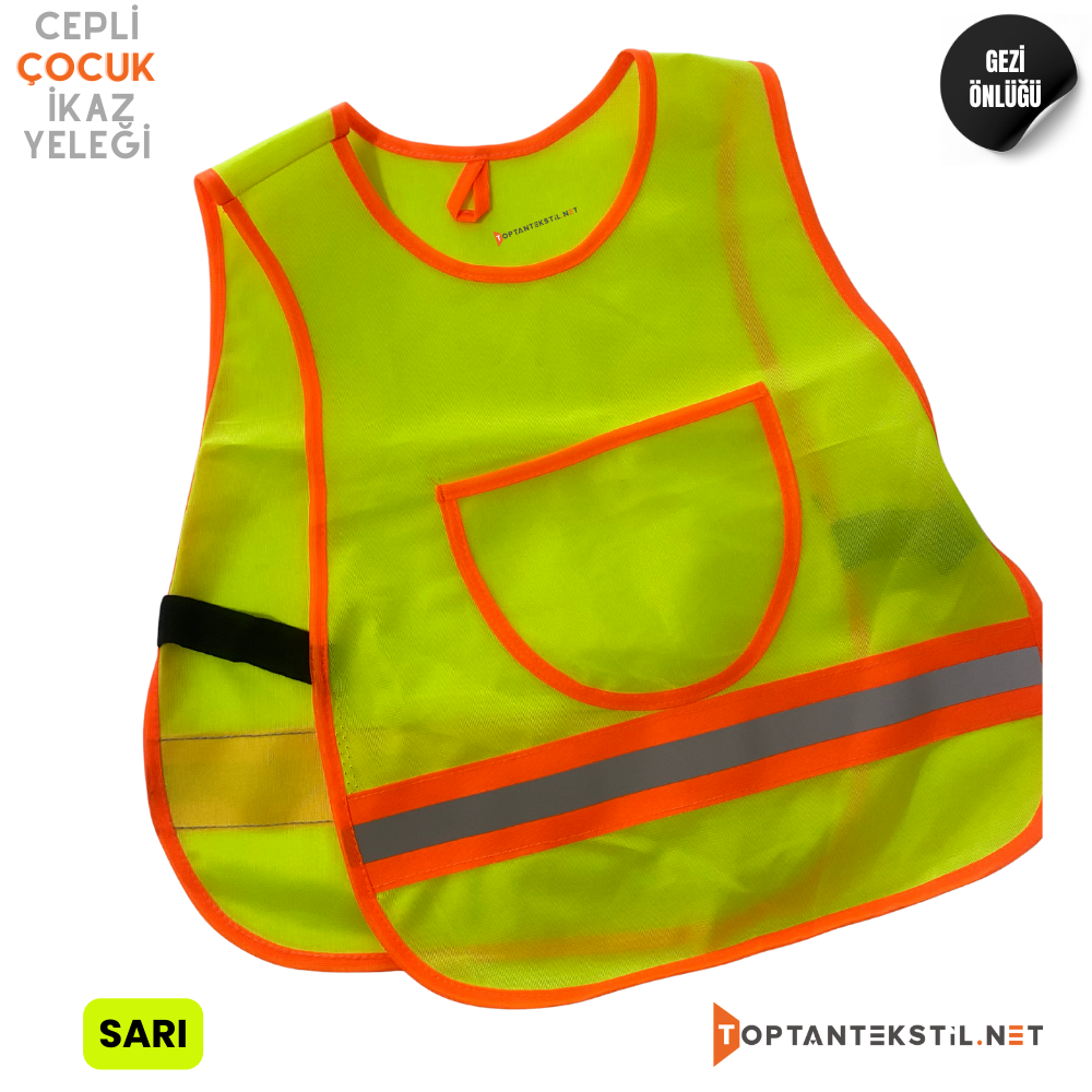 Anaokulu Gezi Önlüğü - Sarı (Cepli) - Görsel 3