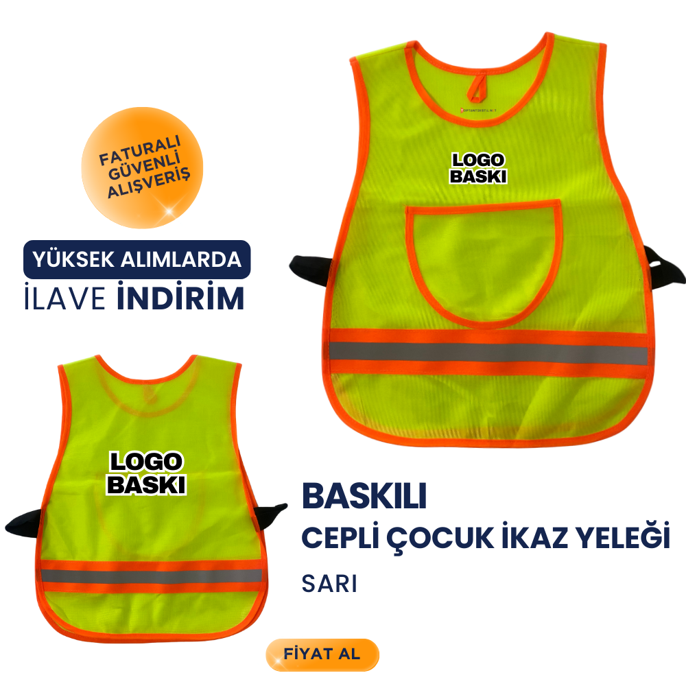 Anaokulu Gezi Önlüğü - Sarı (Cepli) - Görsel 4