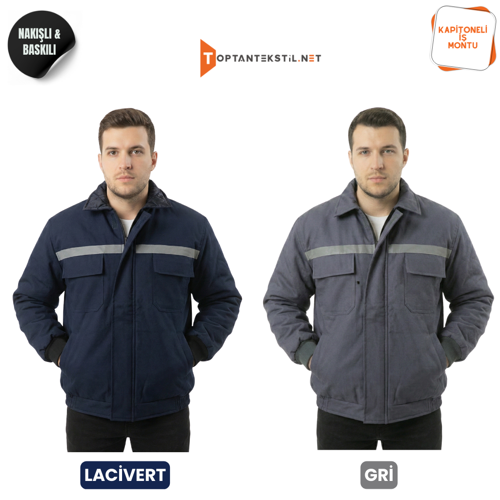 Kapitoneli İş Montu - Lacivert - Görsel 5