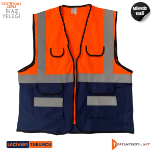 Sertifikalı Mühendis Yeleği - Lacivert/Turuncu