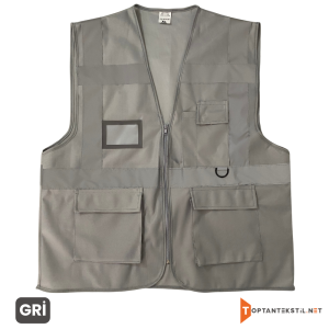 Gri Cepli İkaz Yeleği
