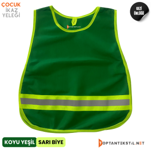 Gezi Önlüğü - Koyu Yeşil (Sarı Biye)
