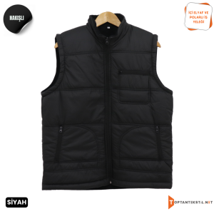 Nakış Baskılı İş Yeleği - Siyah