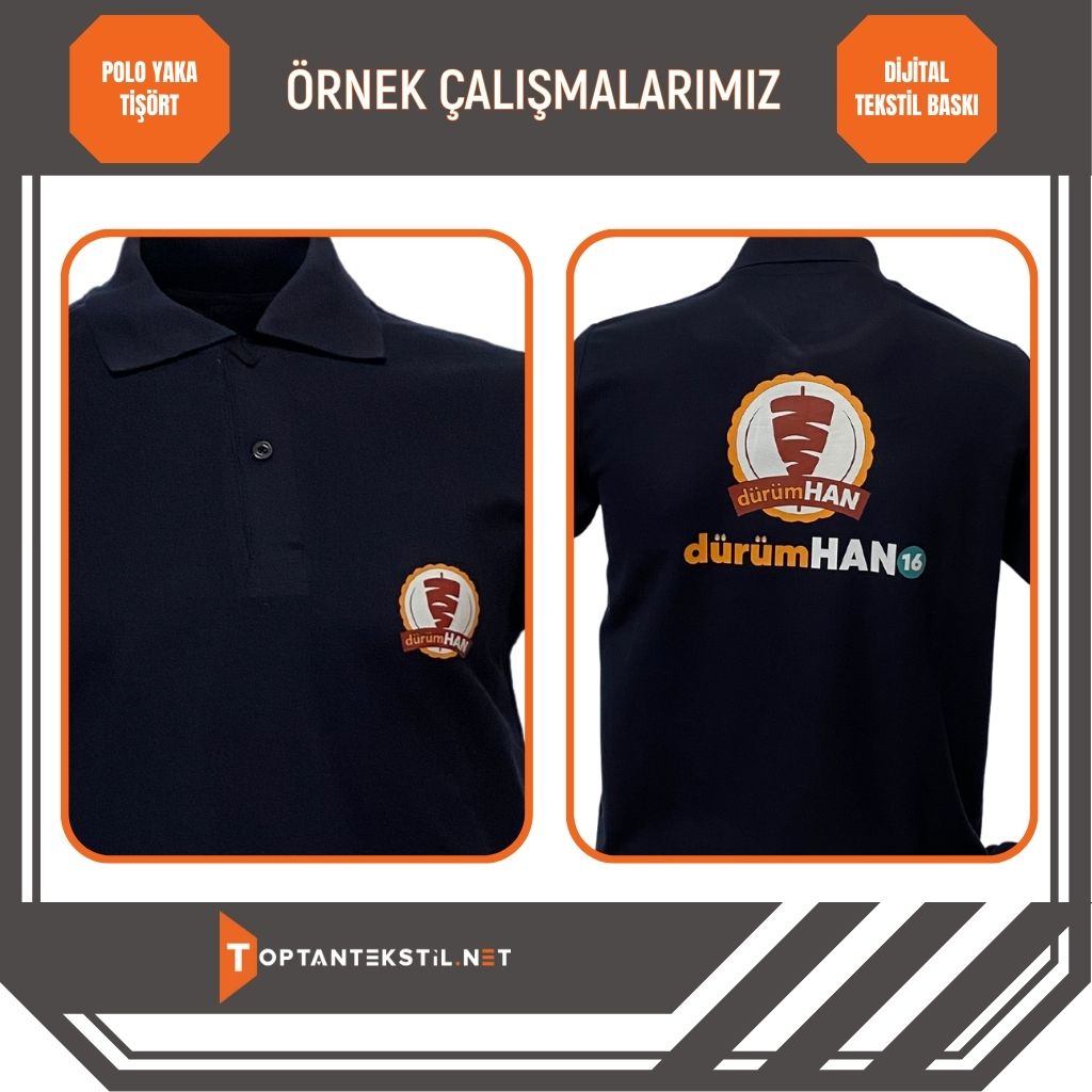 Polo Yaka Tişört - Lacivert - Görsel 3