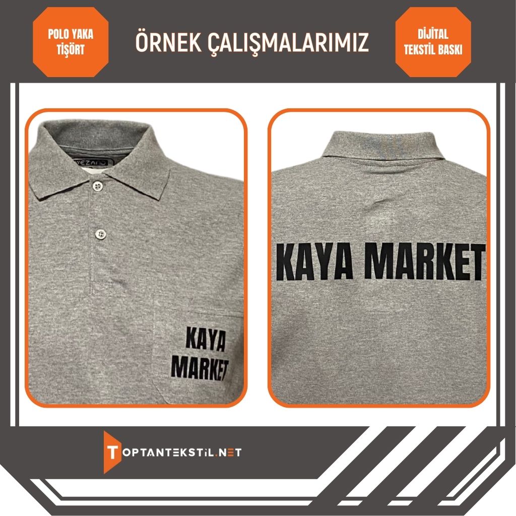 Polo Yaka Tişört - Gri - Görsel 5