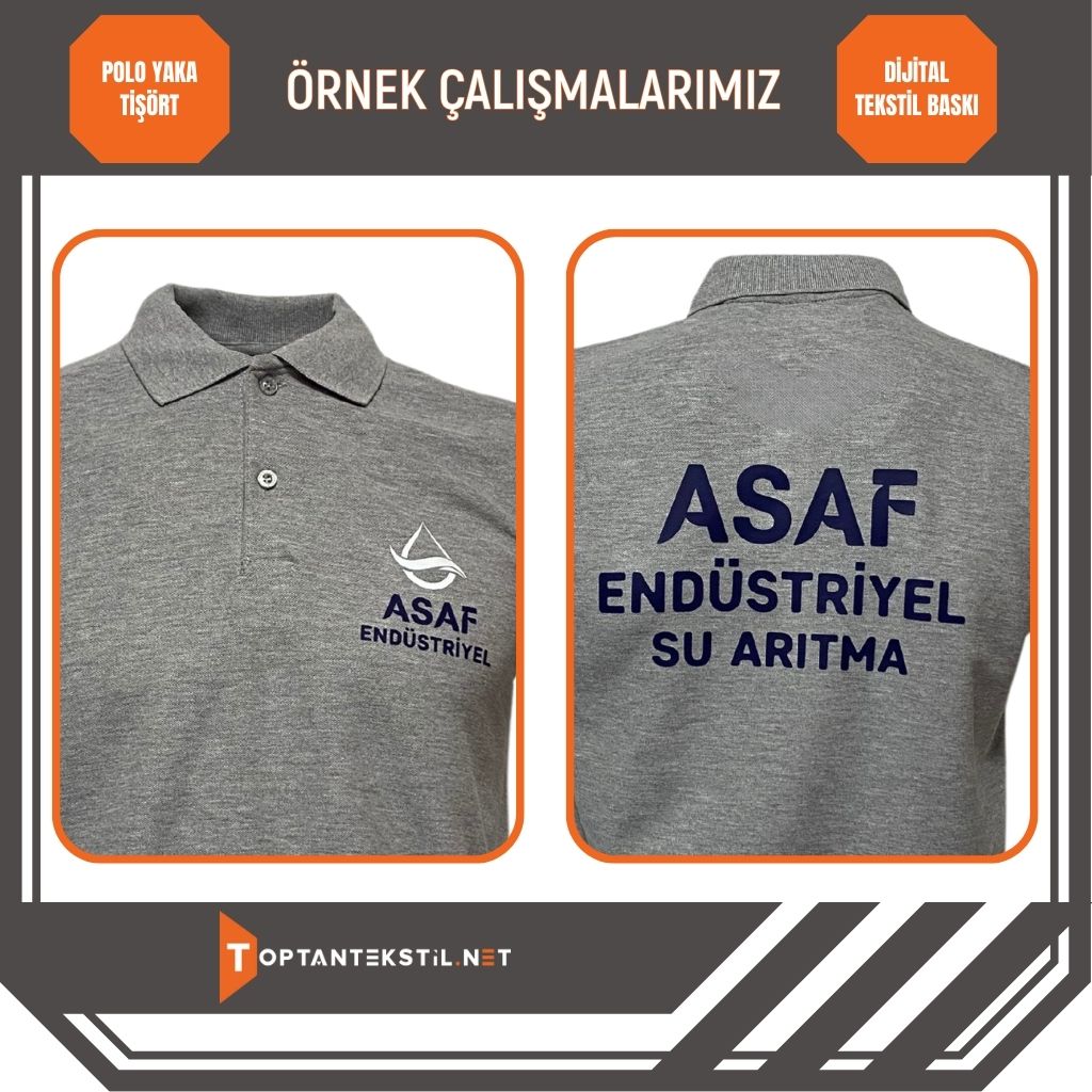 Polo Yaka Tişört - Gri - Görsel 4