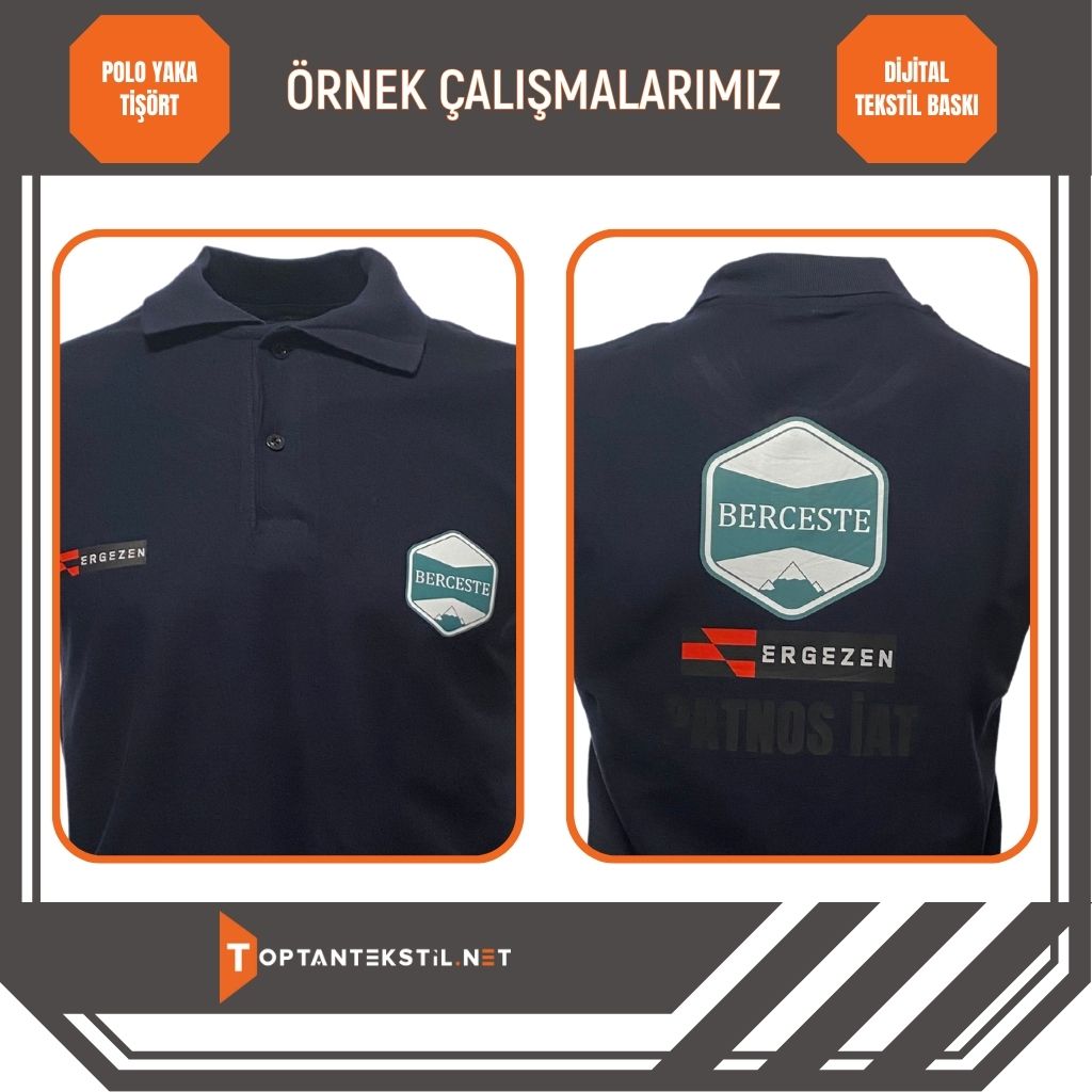 Polo Yaka Tişört - Lacivert - Görsel 5