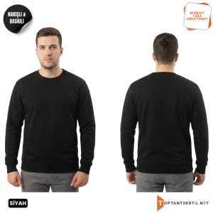 Baskılı Bisiklet Yaka İş Sweatshirt